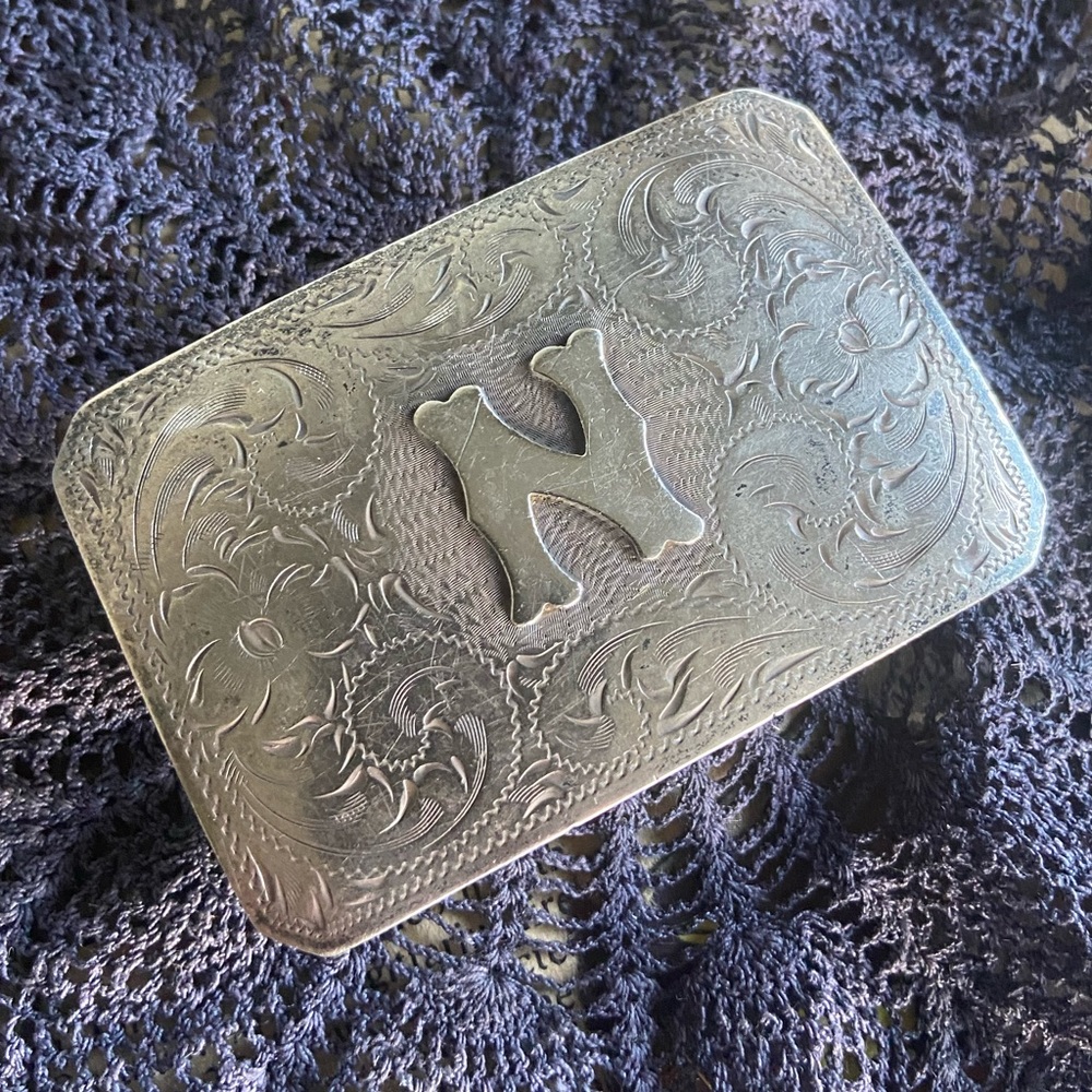Vintage Sterling Silver Diablo Mfg. Belt Buckle